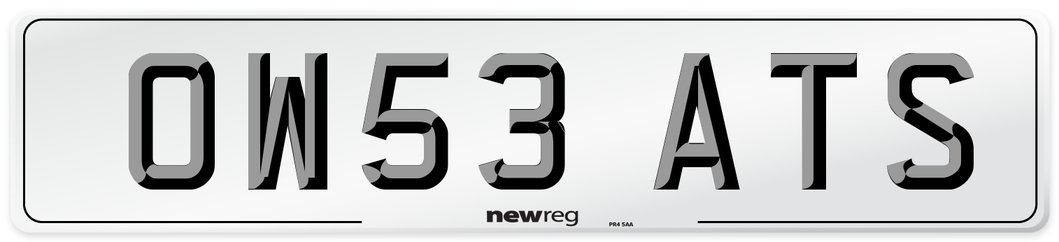 OW53 ATS Number Plate from New Reg